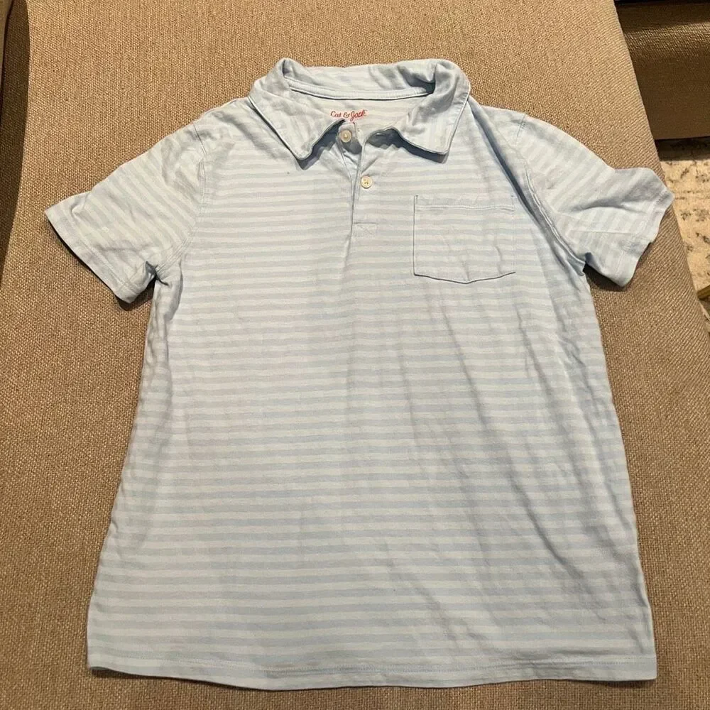 Boys Blue Striped Cat & Jack Polo